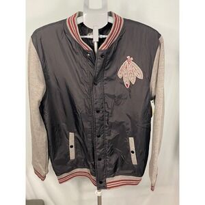 Red Jacket Chicago Blackhawks NHL Ember Varsity Bomber Jacket Mens Large